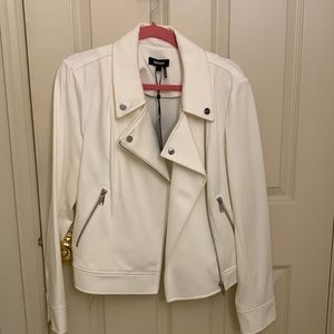NWT White cotton moto Jacket